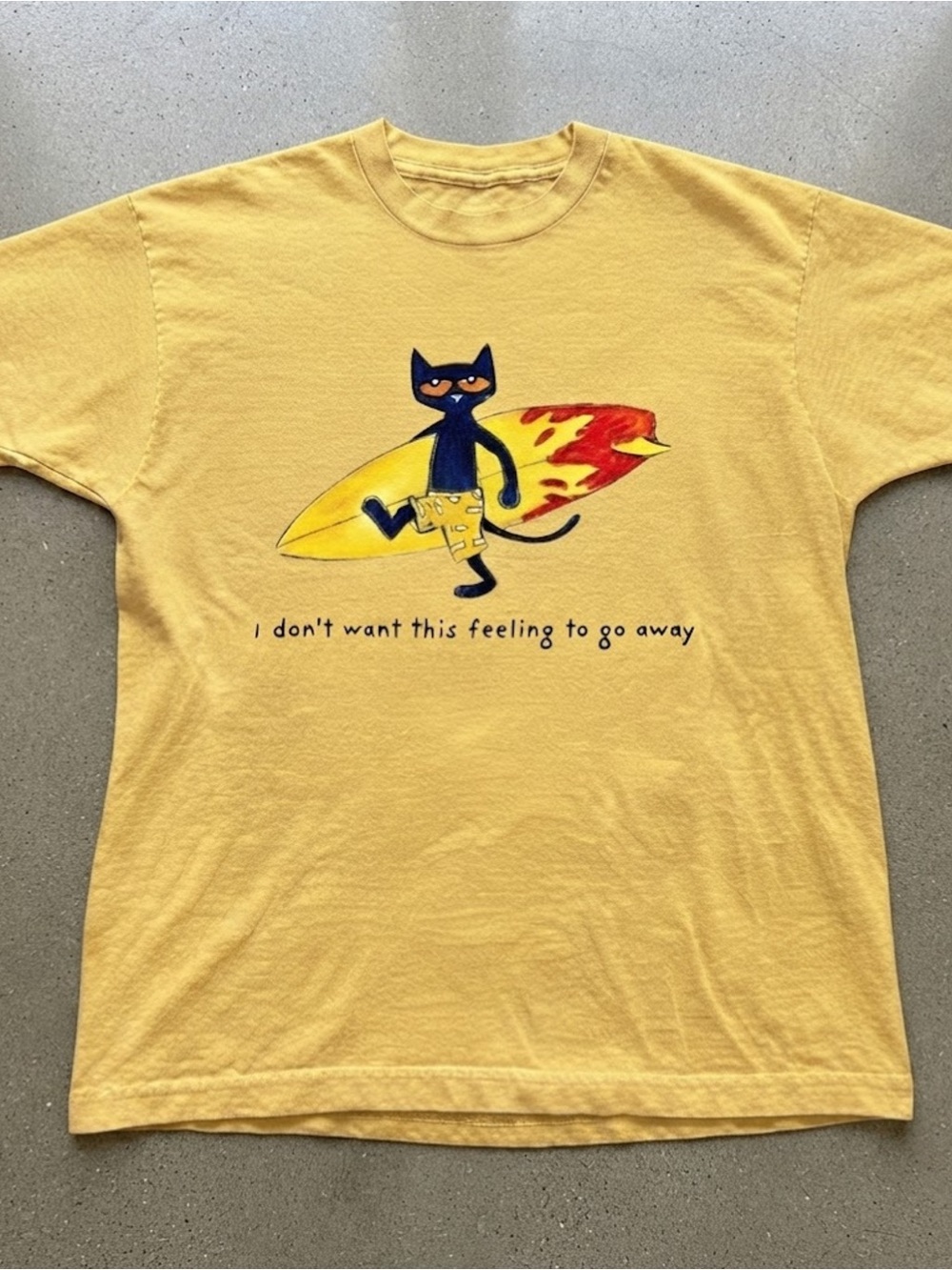 Yellow Pete the Cat Surf Graphic Gildan T-shirt